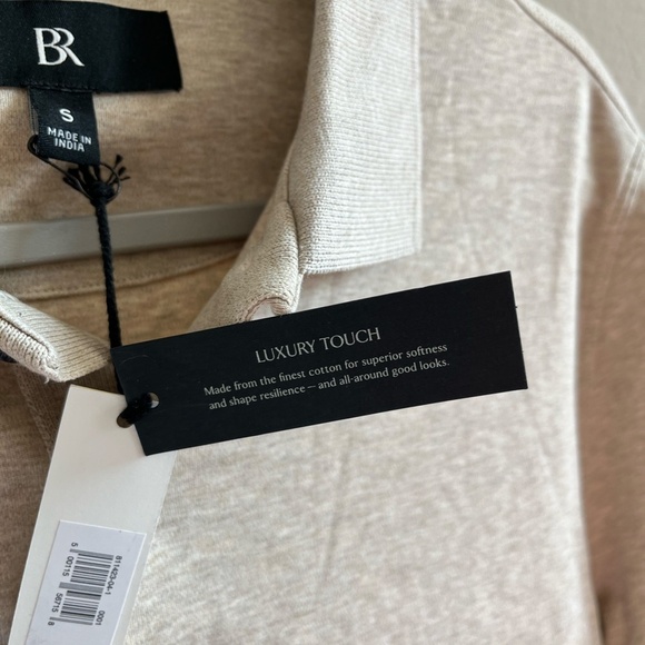 NWT BANANA REPUBLIC | Modern Classic Luxury-Touch Polo in Heather Camel | Size S - Picture 9 of 11